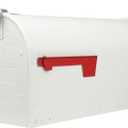 Architectural Mailboxes Admiral Rust-Proof Aluminum Metal Post Mounted Mail Box for Outside, White, Large Curbside Mailbox, USPS Approved for Residential Delivery