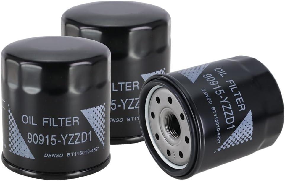 Kefly 90915-YZZD1 Engine Oil Filters 90915-YZZD2 Fits for Toyota Camry Tacoma Highlander Tundra Lexus Replaces 90915-YZZG2 90915-20003 90915-20001 (3-Pack)