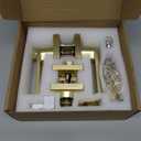 goldenwarm Exterior Door Lock Set Gold Front Door Lock Set, Heavy Duty Zinc-alloyed Front Door Handle and Deadbolt Set (1 Pack)