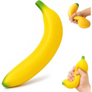Bannana Squishy Toy,Fake Banana Stress Relief Fidget,2026 Bannana Squishy Stress Toy for Stress Relief and EnhancementLightweight Squeeze Fidget for Adults,Soft PU Foam, 6.89 Inches