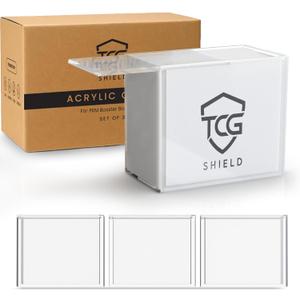 Acrylic Display Case for Booster Box with Magnetic Sliding Lid 5mm + 8mm Clear Protective Showcase (Pack of 3)