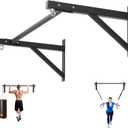 Pull Up Bar Wall Mounted, Heavy Duty 650 lbs Capacity Chin Up Bar, 48" Multi-Grip Strength Training Pull-up Bars, for Home Gym Garage/Backyard Total Body Workout, Ease Of Use Mounting (Black)