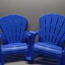 Little Tikes Kids Garden Chair 2 Pack in Blue, Outdoor Toddler Activity Adirondack Chairs for Picnic, Garden, Patio, Backyard & Beach, Outdoor Chair Set