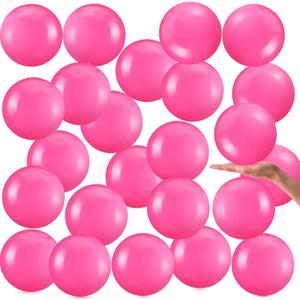 Yinder 24 Pieces Inflatable Beach Ball 6 Inches Pool Floating Ball Under the Sea Party Decorations Bubble Ocean Summer Pool Toys Party Supplies(Plain,Rose Pink)