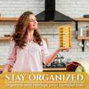 7-Tier Bamboo Tumbler Lid Organizer for kitchen Cabinet - Water bottle lid Organizer for cabinet - Vertical Coffee Lid Storage Organization - Tumbler Lid Storage Rack