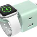 36W for Apple Charging Block with Built-in Watch Charger, Foldable PD Fast Charger Block for iPhone, Dual Ports Wall Charger Compatible with Apple Watch iPhone AirPods(Green)