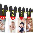 Mickey 1st Birthday Photo Banner - New Born to 12 Month First Birthday Banner - Mickey 1st Birthdays Decorations - Boy First Birthdays Decorations- 1-12 Month photo props