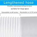 Portable Air Conditioner Hose, Length up to 60", Anti-Clockwise Thread, AC Hose with 5.9" Diameter, Exhaust Hose for Portable Air Conditioner (White)