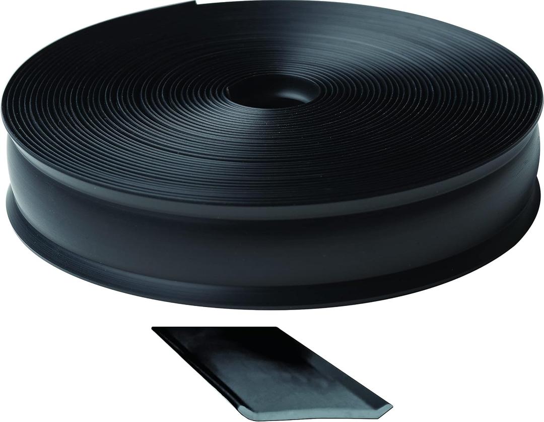 RV Designer 3/4 Inch Wide Vinyl Trim Insert for RVs - Flexible Molding, Exterior Use, and Roof Edge Molding - Ideal for Travel Trailers and Campers, Heavy Duty, 50 Foot Roll, Black