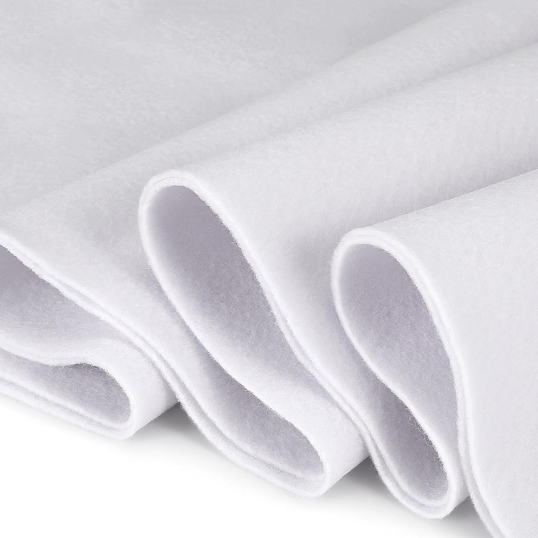 1.4mm Thick Felt Sheets  1 Yard x 1 Yard Soft Felt Fabric by The Yard for DIY, Sewing & Crafts Solid Color (White)