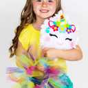 Cute Colorful Fleece Knot Pillow Kit – No-Sew Easy-to-Make Arts and Craft Kit for Kids– Unicorn Bedroom Decor Pack Of 3