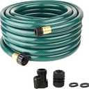 ORGRIMMAR 75FT Flexible Water Hose: 5/8" Heavy Duty Green Hose with Solid Brass Fittings - Lightweight and Durable for Garden and Outdoor - Efficient Irrigation for Gardeners Homeowners