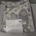 Blue Vintage Medallion Floral Print Grommet Window Curtain Panel 84 Inches Long Light Filtering Linen Blend Botanical Leaf Drapes for Bedroom and Living Room, Navy/Blue, 54" Wx84 L, 2 Panel