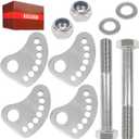 2 Pack 304 Stainless Steel Caster/Camber Bolt Kit Fit for Chevy Silverado GMC Sierra 1500 2500 3500 2WD 4WD 1999-2019 Arm Alignment Cams Plate with Heavy Duty Bolts Washers Nuts Kit