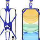 Kinizuxi 2 Packs Cell Phone Lanyard Holder Crossbody Neck Strap with Phone Ring Grip, Universal Smartphone Lanyard for iPhone Lanyards Around the Neck Compatible with Most Smartphones(Blue)