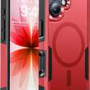 Magnetic for iPhone 17 Case Military-Grade Dual-Layer Shockproof, Heavy Duty Rugged Protection Phone Case [Fit for MagSafe] Anti-Fingerprint Anti-Scratch for iPhone17 Cover 6.3", Red