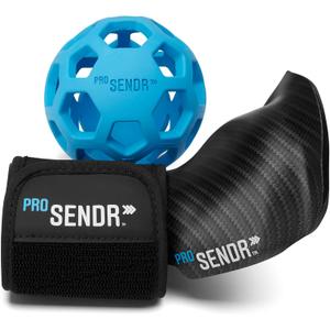ProSENDR Golf Training Aid | Carbon Fiber Wrist Cradle Plus Compression Sphere | Improve Wrist Positions, Slice, Ball Striking | Use for Full Swing, Chipping, Putting