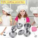 Mini Play Pots and Pans Toys for Kids Kitchen Playset Pretend Cookware Utensils Play Set Play Cooking Toys Mini Stainless Steel Cooking Utensils Toys Kitchen Playset Accessories for Boys Girls