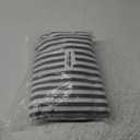 THE ART BOX Gauze Striped Curtains,Boho Linen Tie Top Hanging Curtains Light Filtering Door Window Treatment 2 Panel Curtain Drapes for Living Room Bedroom Grey on White (84''x42'' Each Panel)