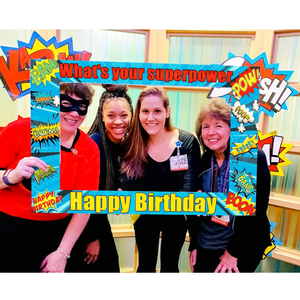 Roaring Good Time Hero Party Photo Booth Props Frame Hero Birthday Party Supplies