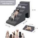 Dog Stairs for High Beds 30-33 inches Tall, 7-Step Pet Stairs/Steps for Small Large Dogs, 30D Foam Pet Steps/Ramp/Ladder for High Bedsides, with 4pcs Dog Ramp for Stairs, Dark Grey