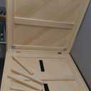 Sintuff Boho Table Low Folding Picnic Table Beach Portable Low Wood Floor Event Foldable Tables for Garden Wedding Party Camping Picnics with Runner Set(Natural Wood,30 x 60 Inches,Diagonal Stripe)