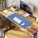 Desk Pad Mat - Leather Desk Pad Protector for Office and Home - Desk Organization and Accessories - Ideal for Large Mouse Pad and Desk Mats on Top of Desks(Grey Blue,31.5" x 15.7") (32" x 16")