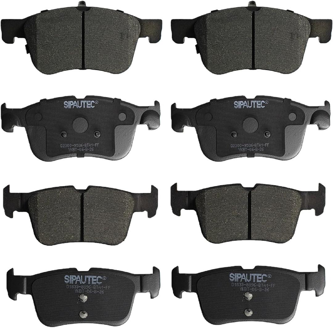 SIPAUTEC-Premium Ceramic Brake Pads,Front and Rear 4-Wheel Set Fit For 2021 2022 2023 Ford Bronco Sport,For 2020 2021 2022 2023 Ford Escape/Lincoln Corsair,For 2022 2023 Ford Maverick