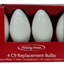 Holiday Time 4 C7 Replacement Ceramic White Bulbs, 2 Pack