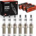 A-Premium 4469 Iridium Platinum Spark Plugs (Pack of 6) Compatible with Nissan, Kia, Toyota Cars - Altima, Optima, Tundra, Santa Fe, 4Runner, Murano, Pathfinder, Maxima, Xterra, 2.7L-4.0L, 2001-2021