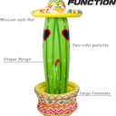 Triumpeek Inflatable Cactus Cooler, 55" Fiesta Cactus Ice Bucket Wearing Sombreros for Summer Swimming Pool Hawaiian Themed Party Supplies