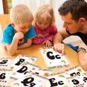 3 x 36Pcs Retro Classroom Alphabet Number Bulletin Board Set, Groovy ABC Alphabet Card and 0-9 Number Posters Decor with Glue Point for Preschool Kindergarten Classroom and Teachers Wall Decorations