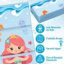 Shellwei Vinyl Nap Mat for Kids Preschool Daycare 52 x 20 x 1'' Kids Sleeping Folding Rest Mat for Toddler Boys Girls Baby Classroom Home Travel (Mermaid)