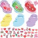 CCINEE 24 Sets Valentines Day Cards for School Classroom Kit, 24PCS Funny Valentines Gift Cards with 48PCS Shoe Charms Bulk for Boy Girl Classroom School Party Favor