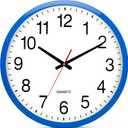 Bernhard Products Blue Wall Clock Silent Non Ticking - XL 18 Inch Quality Quartz Battery Operated Round Easy to Read Home/Office/Classroom/School Clock