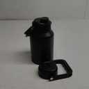 Half Gallon Insulated Water Bottle Jug with Straw, 64 oz Large Stainless Steel Sports Metal Water Flask with Handle, Thermal Water Cup Mug with 2 Lids, Black