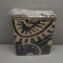 Capslpad 5x8 Outdoor Rug Waterproof Camel Boho Floral Patio Carpet Portable Plastic Straw Rug Foldable Outside Carpet with Carry Bag for RV Backyard Balcony Bench Picnic Porch (Black&brown)