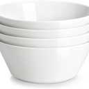 MALACASA 35 OZ Soup Bowls, White Porcelain Bowls Set of 4, Deep Bowl for Kitchen, Large Ceramic Bowls for Soup, Cereal, Salad, Ramen and Fruit, Dishwasher & Microwave Safe, Series Regular
