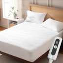 ACCU-WARMTH Heated Mattress Pad Full, Quilted Electric Mattress Pad Bed Warmer with Single Controller, 6 Heat Settings 10-Hour Auto Off, 17 Inch Deep Pocket, Machine Washable, White