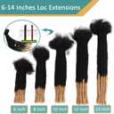 Viovian 0.6cm Dread Extensions Human Hair 14 Inch 60 Strands Ombre Loc Extensions Human Hair Dreadlock Extensions for Men Color 1b/27