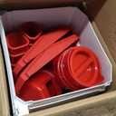 Chicken Feeder and Waterer Set, Chicken Coop Accessories with Hanging Chicken Feeder and Hanging Chicken Waterer Kit No Waste, 3 Gallon/26 Pounds, Red (12KG)