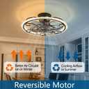 Retro Black Ceiling Fan with Lights Remote Control, 6 Speeds 3 Color Industrial Caged Ceiling Fan with Light for Kitchen Bedroom Living Room