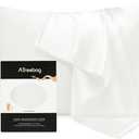Pillowcase 100% Mulberry Silk for Hair and Skin, Double Sided 19 Momme Pure Silk Pillow Case with Hidden Zipper and Gift Box (Ivory White, 1 PC, Toddler 13"x18")