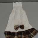 KYEESE Dog Sweater Thick Dogs Clothes with Bowtie Soft Turtleneck Pet Sweater Dress Comfy Knitwear Dog Sweaters for Small Dogs Girl Warm Pullover Pet Coats Stretchy Cat Sweaters, White, Medium