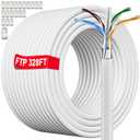 Cat 6 Shielded Ethernet Cable 328ft/100M (20 RJ45), Outdoor &Indoor, Cat 6 Ethernet Cable Bulk Direct Burial, Heavy Duty 23AWG, Waterproof, UV Resistant, Internet, Cat6 300+ft for Router, Gaming, PC