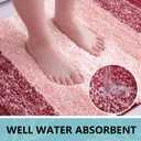 Arotive Microfiber Bathroom Rugs, Shaggy Soft and Absorbent Bath Rug, Non-Slip, Thick Plush Machine Washable Dry Bath Mats for Bathroom, Tub and Shower, 24x16, Burgundy, Rectangular