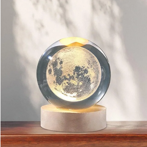 Merkury Innovations 3D Floating Moon Crystal Orb Light