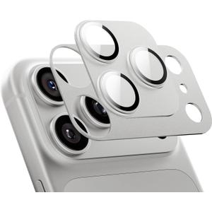 MAGIC JOHN for iPhone 17 Pro Max Camera Lens Protector 6.9'', HD Clear, Magnetic Tempered-Glass Lens Film, Ultra-Tough, Anti-Scratch, Case Friendly, 2 Pack,Sliver