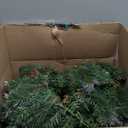 9FT Christmas Garland with Light,Pre-Lit Lush Branch Tips/Silver Flowers/Pine Cone,Christmas Garland for Mantle Fireplace Stairs Front Door, Outdoor Holiday Decoration (with Remote Control) Silver