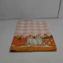 Romanstile Fall Tablecloth Rectangle, Thanksgiving Autumn Harvest Pumpkin Buffalo Plaid Table Cloth, Stain Resistant Washable Table Cover for Party/Dining/Holiday- Orange Checkered, 60x 102 Inch